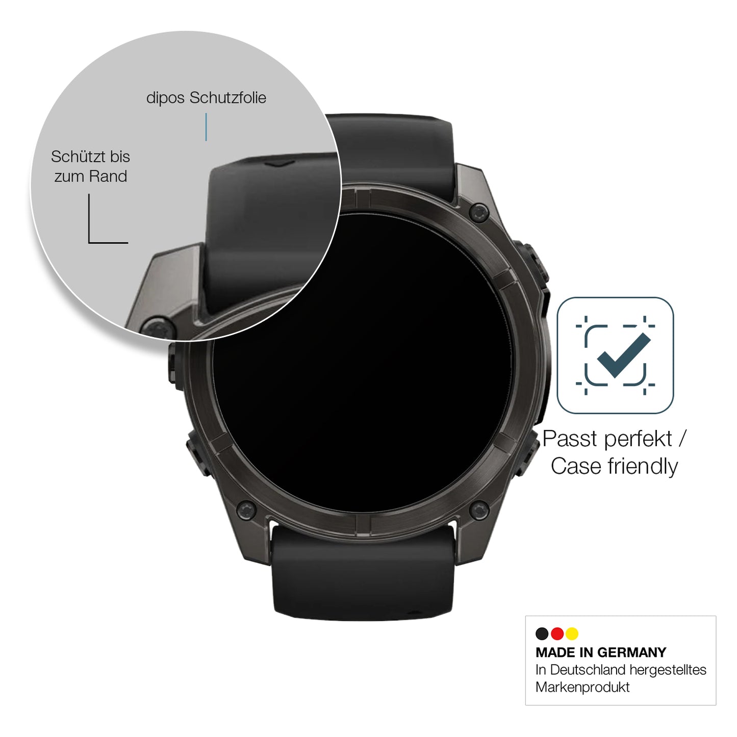 2x 9H Schutzfolie matt für Garmin Fenix 7x Pro 42mm Panzerfolie