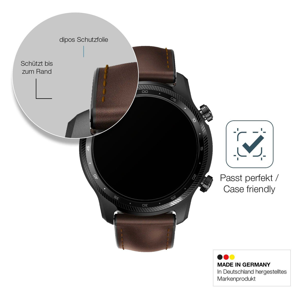 Screen Protector for Ticwatch Pro 3 Ultra matte Flexible Glass 9H dipos