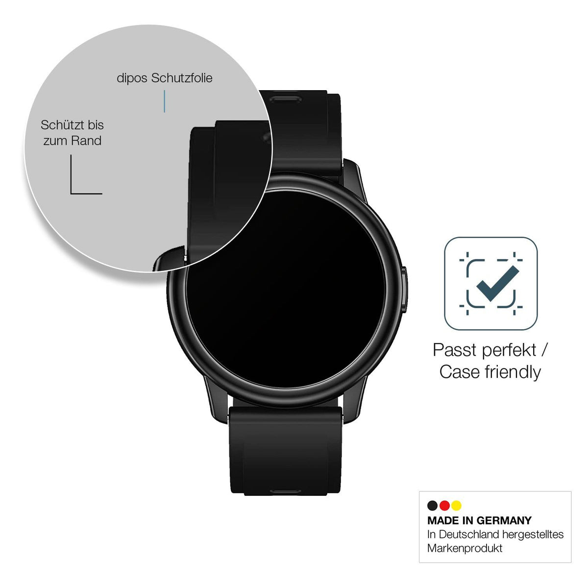 2x Screen Protector for Cillso  1,3 inch Smartwatch matte Flexible Glass 9H
