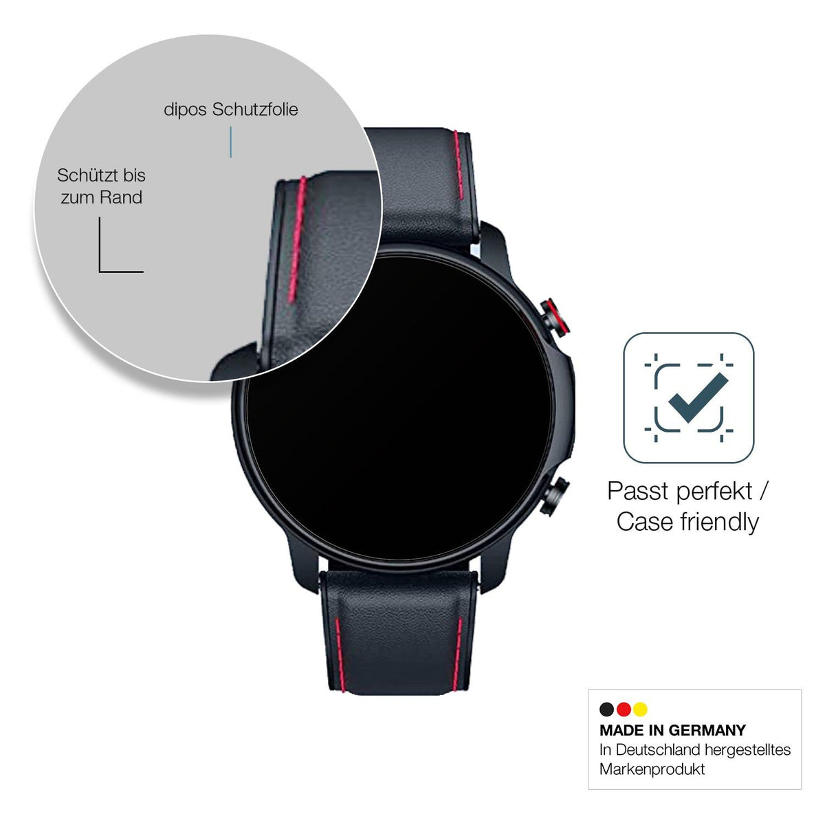 2x Screen Protector for Motsfit  1,32 inch Smartwatch matte Flexible Glass 9H
