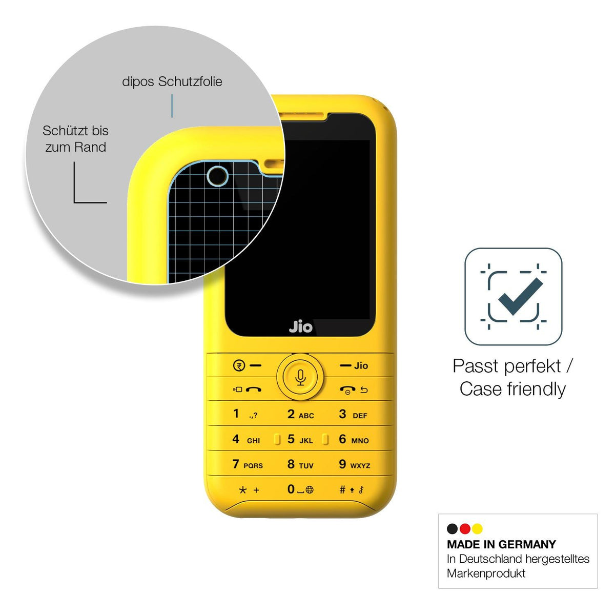 2x Screen Protector for Jio Phone Prima 2 matte Flexible Glass 9H dipos