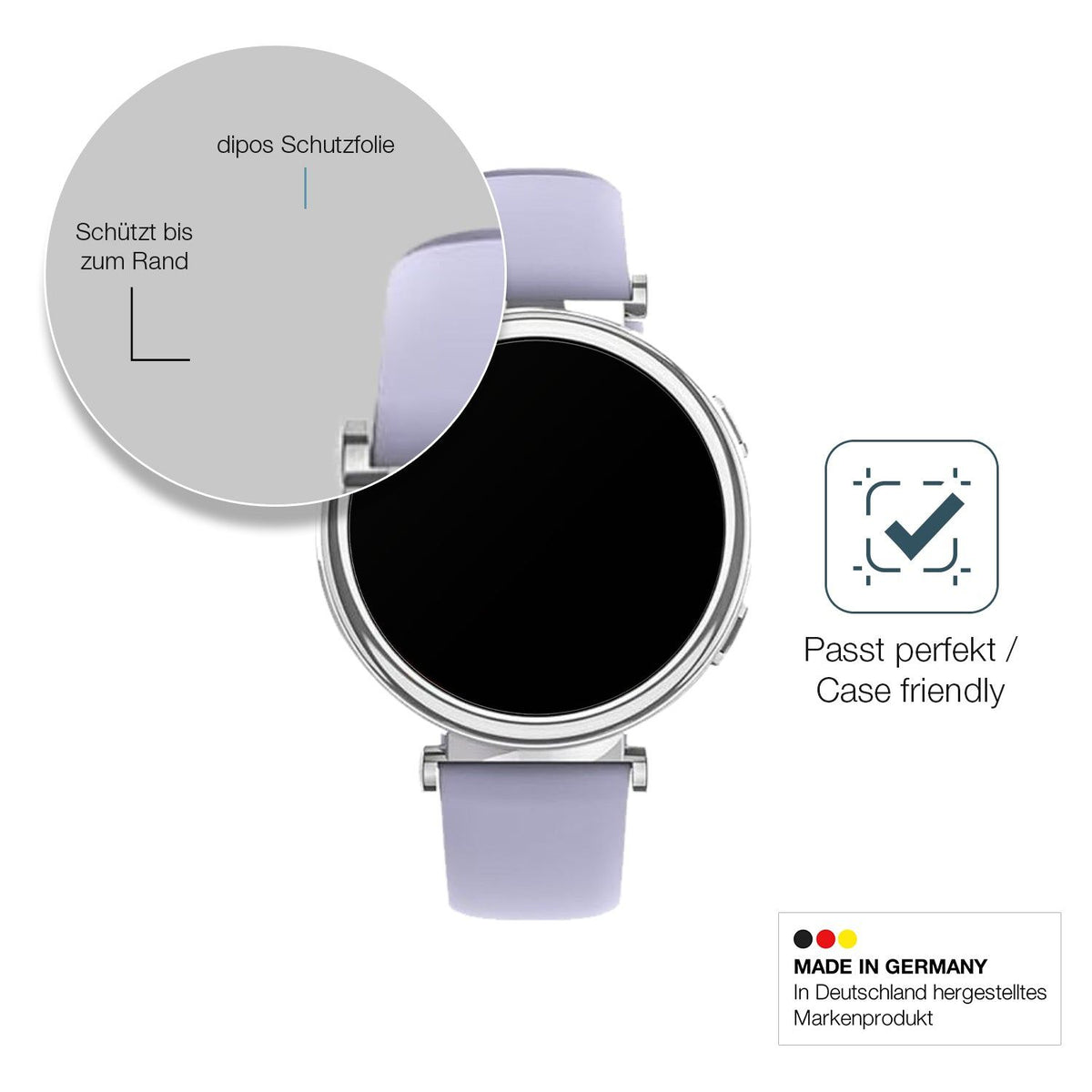 2x Screen Protector for Sanorum 1.27 Zoll Smartwatch matte Flexible Glass 9H