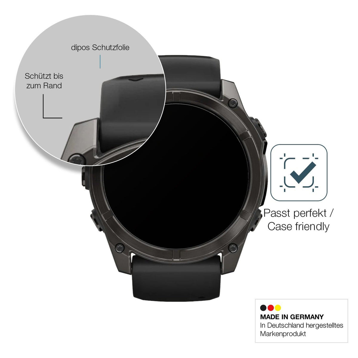 2x Screen Protector for Garmin Fenix 7x Pro 47mm matte Flexible Glass 9H dipos