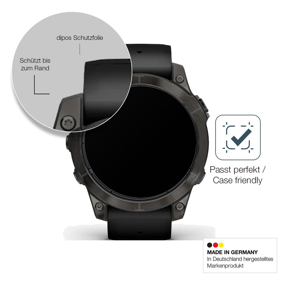 2x Screen Protector for Garmin Fenix 7 Pro 51mm matte Flexible Glass 9H dipos
