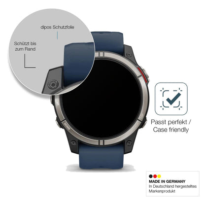 2x Screen Protector for Garmin quatrix 7 Pro matte Flexible Glass 9H dipos