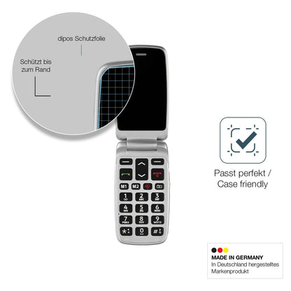 2x Screen Protector for Doro Primo 360014 matte Flexible Glass 9H dipos