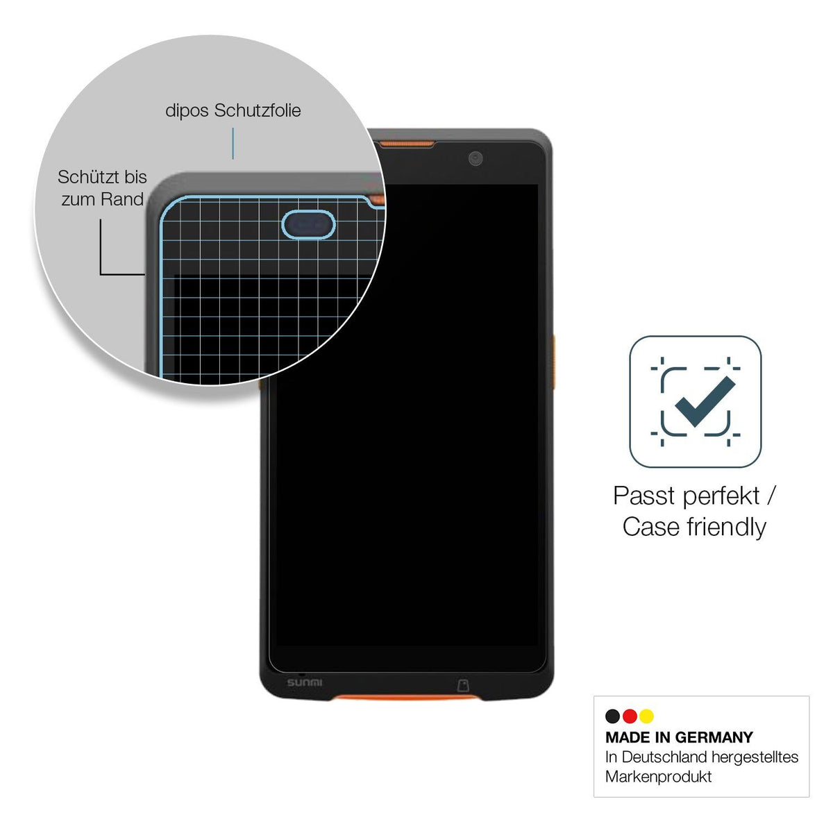 2x Screen Protector for sunmi P2 Lite SE matte Flexible Glass 9H dipos