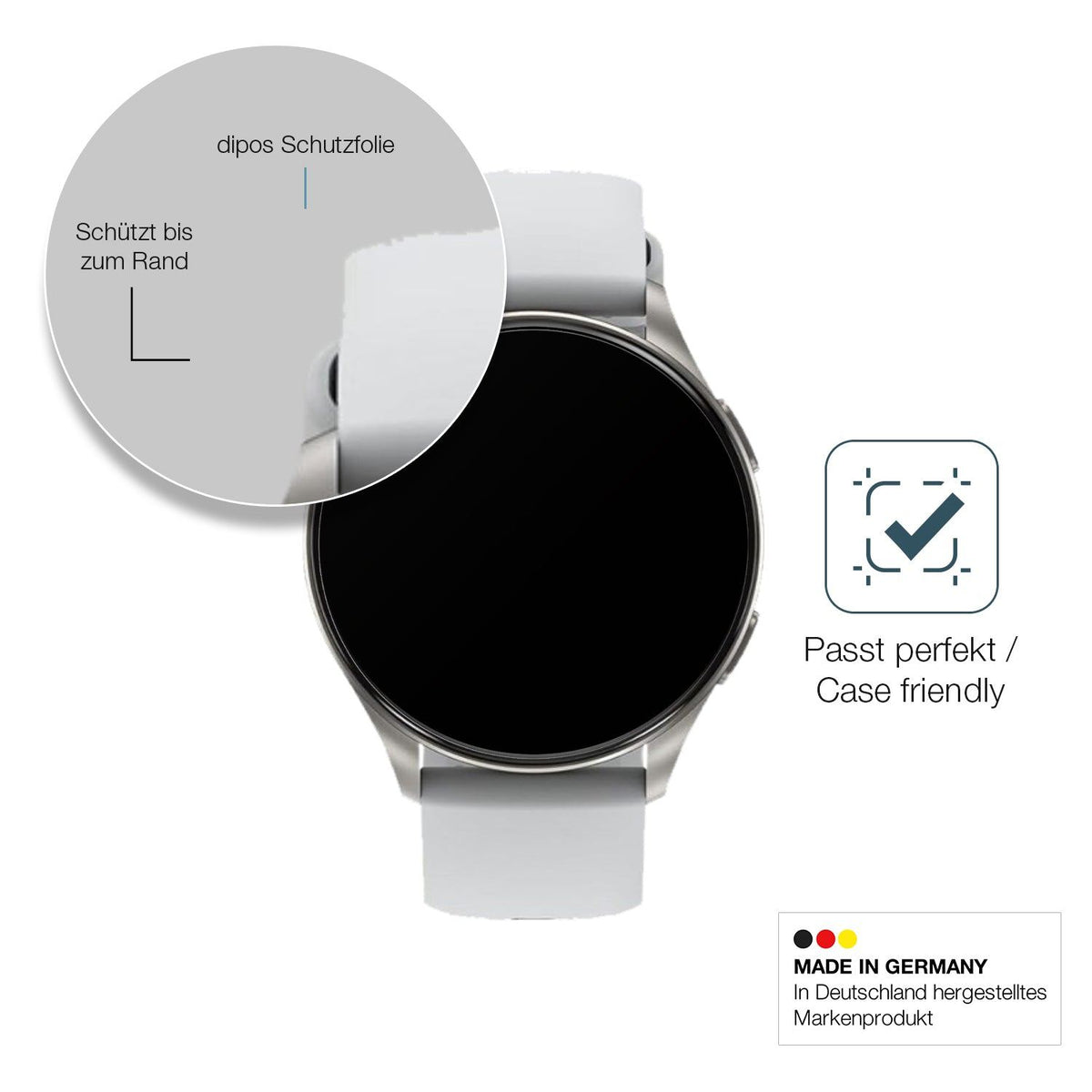 2x Screen Protector for Baolubao W60 Smartwatch matte Flexible Glass 9H dipos