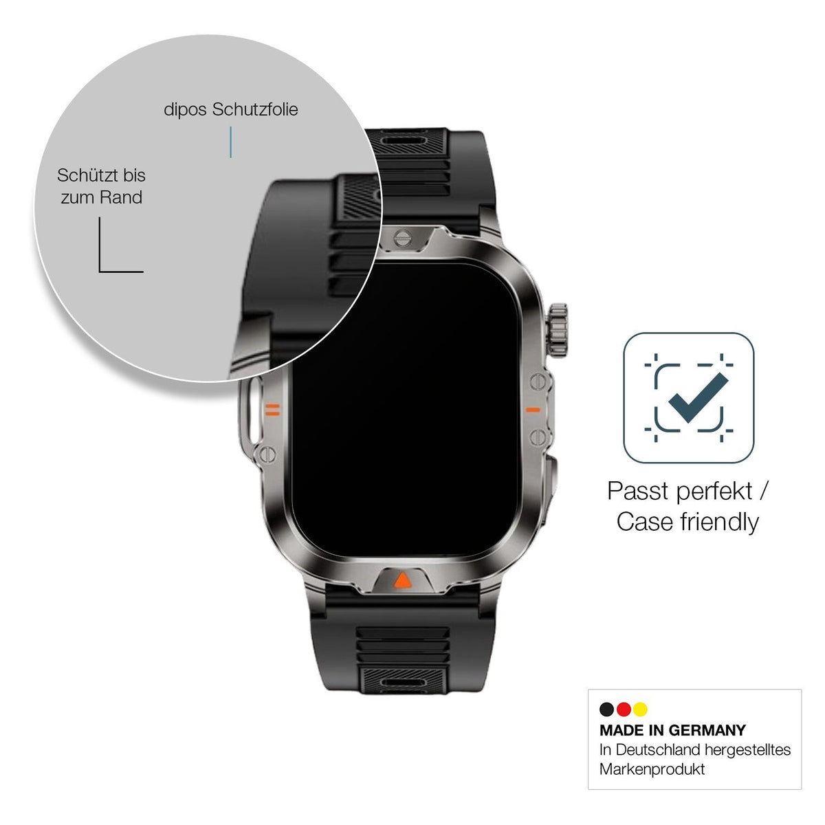 2x Screen Protector for VicBou 2.01 Zoll Smartwatch matte Flexible Glass 9H