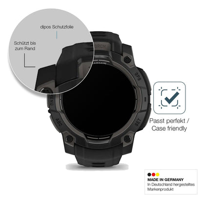 2x Screen Protector for Garmin Instinct 3 45mm matte Flexible Glass 9H dipos