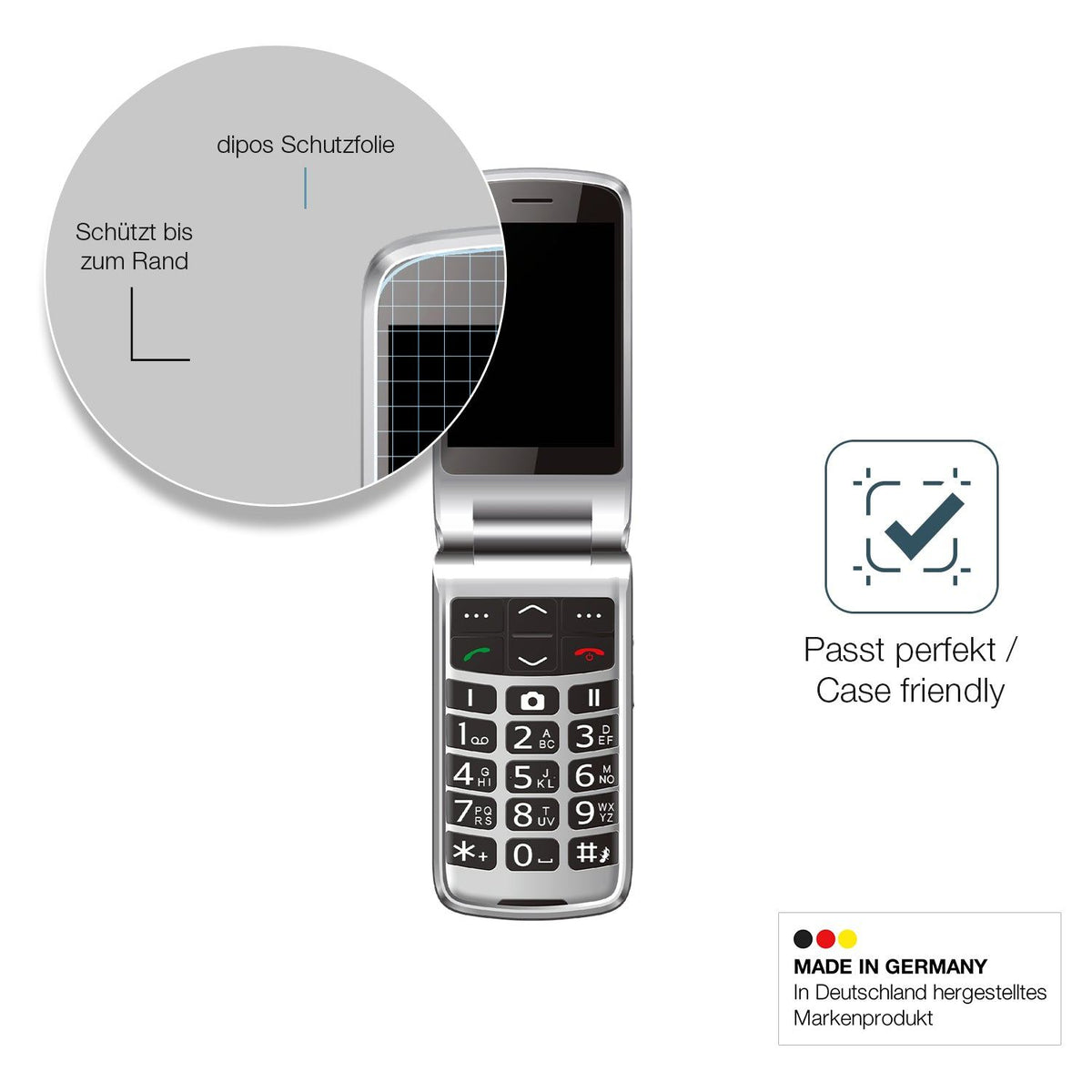 2x Screen Protector for Bea-fon SL646 matte Flexible Glass 9H dipos
