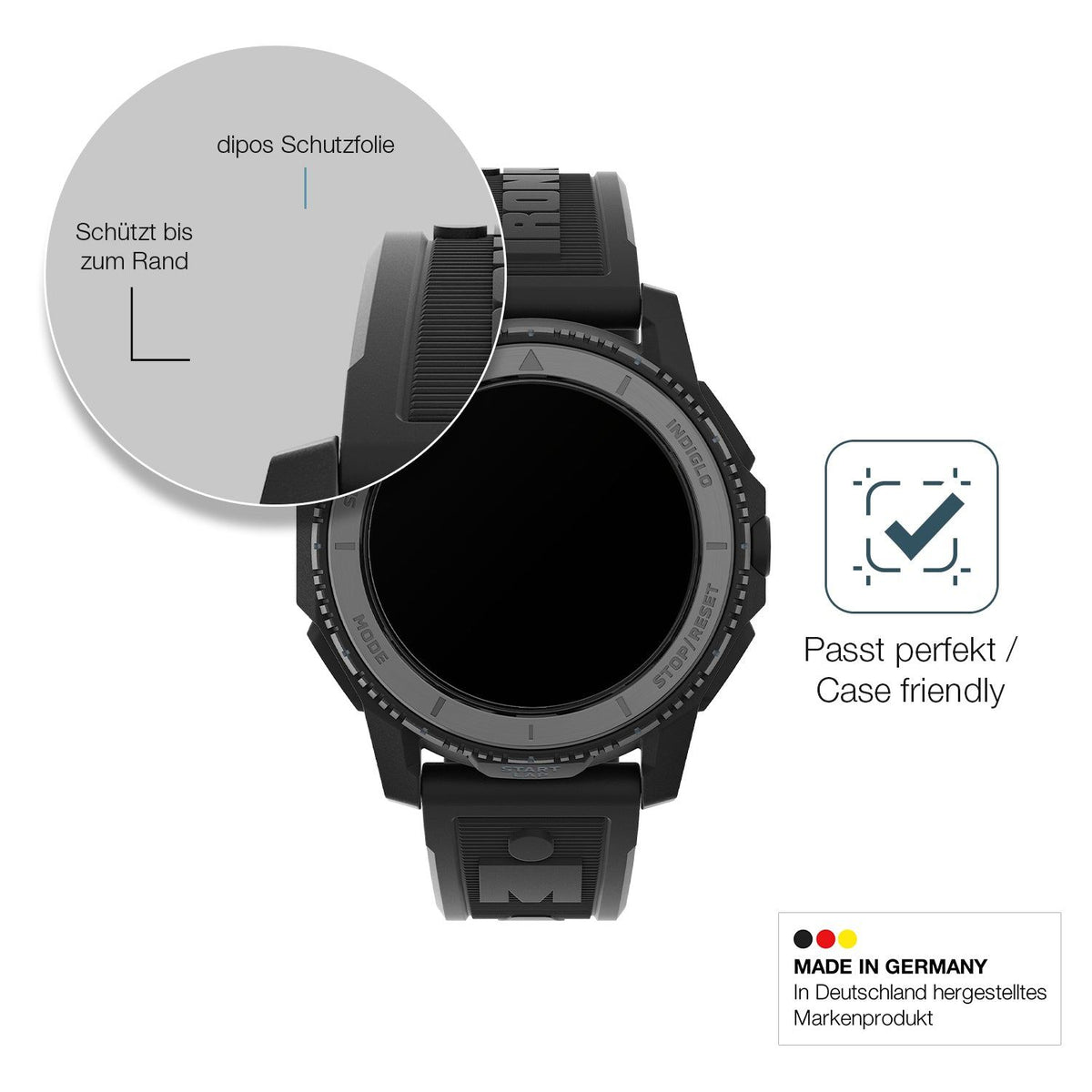 2x Screen Protector for Timex Ironman Adrenaline TW5M57900 matte Flexible Glass
