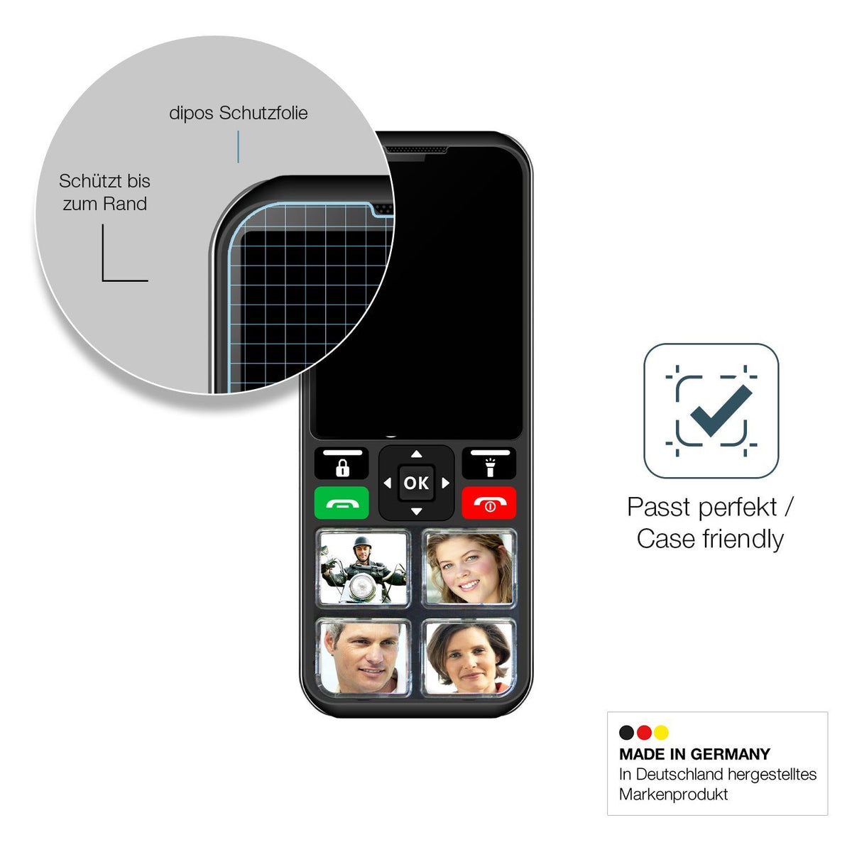 2x Screen Protector for Geemarc CL8000 matte Flexible Glass 9H dipos