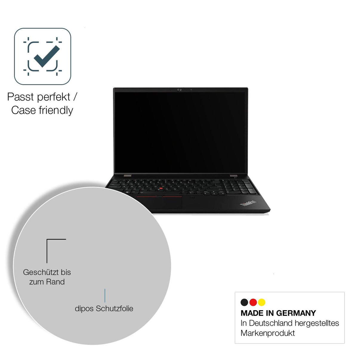 2x Screen Protector for Lenovo Thinkpad T15 matte Flexible Glass 9H dipos
