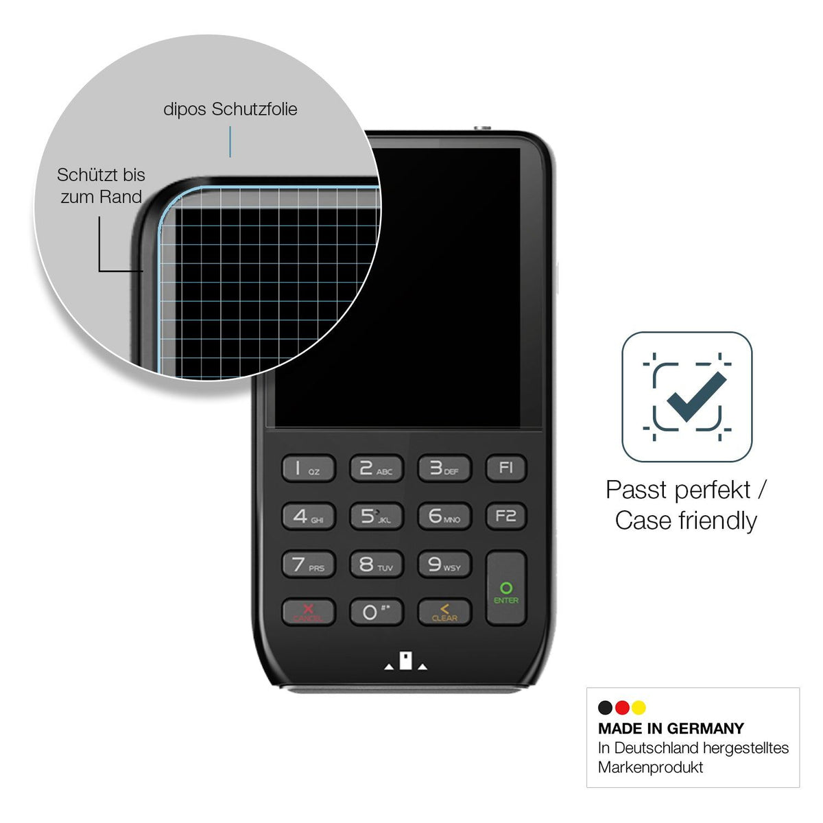 2x Screen Protector for Pax D190 matte Flexible Glass 9H dipos
