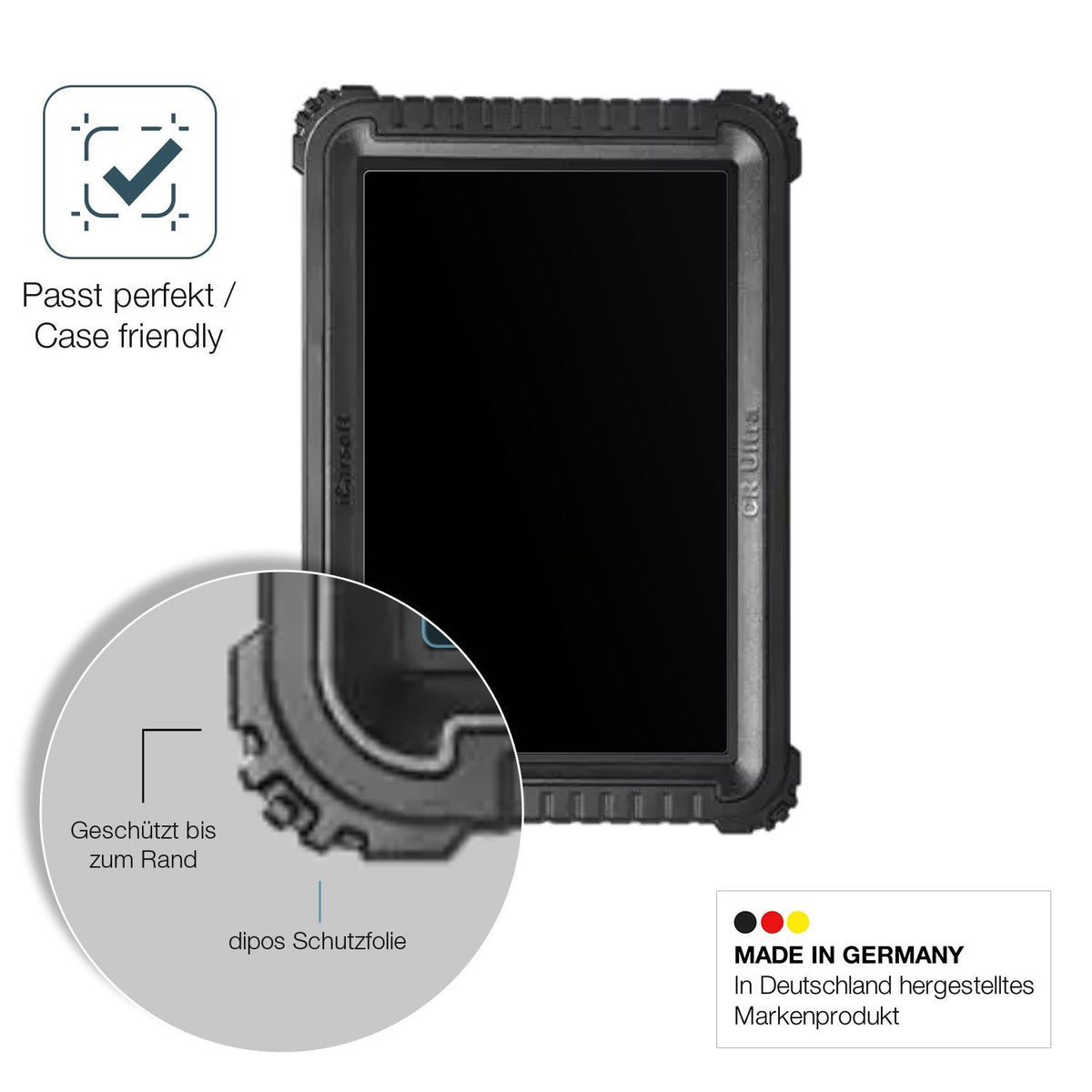 2x Screen Protector for iCarSoft CR Ultra matte Flexible Glass 9H dipos