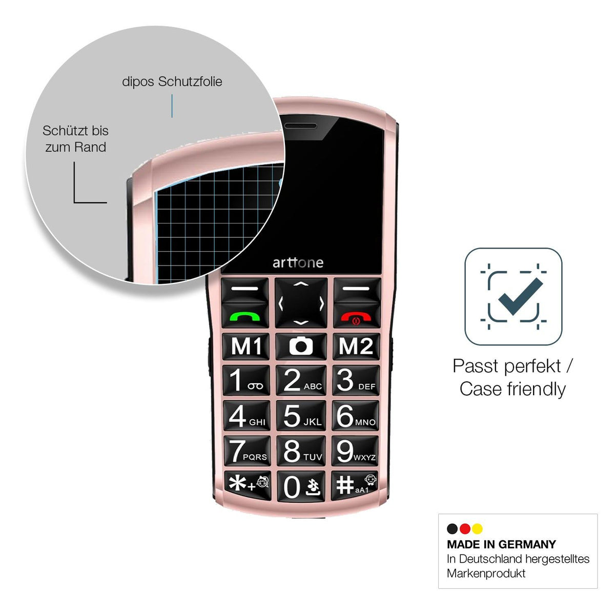 2x Screen Protector for Artfone A400 4G matte Flexible Glass 9H dipos