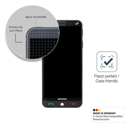 2x Screen Protector for Brondi Amico S Nero matte Flexible Glass 9H dipos