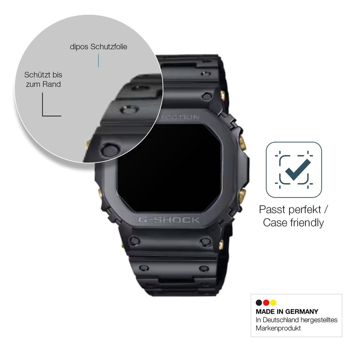 2x Screen Protector for Casio W-216H-1AV Eckig matte Flexible Glass 9H dipos