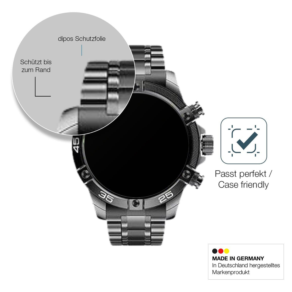 2x Screen Protector for OHUGNA Smartwatch 1.53 Zoll matte Flexible Glass 9H