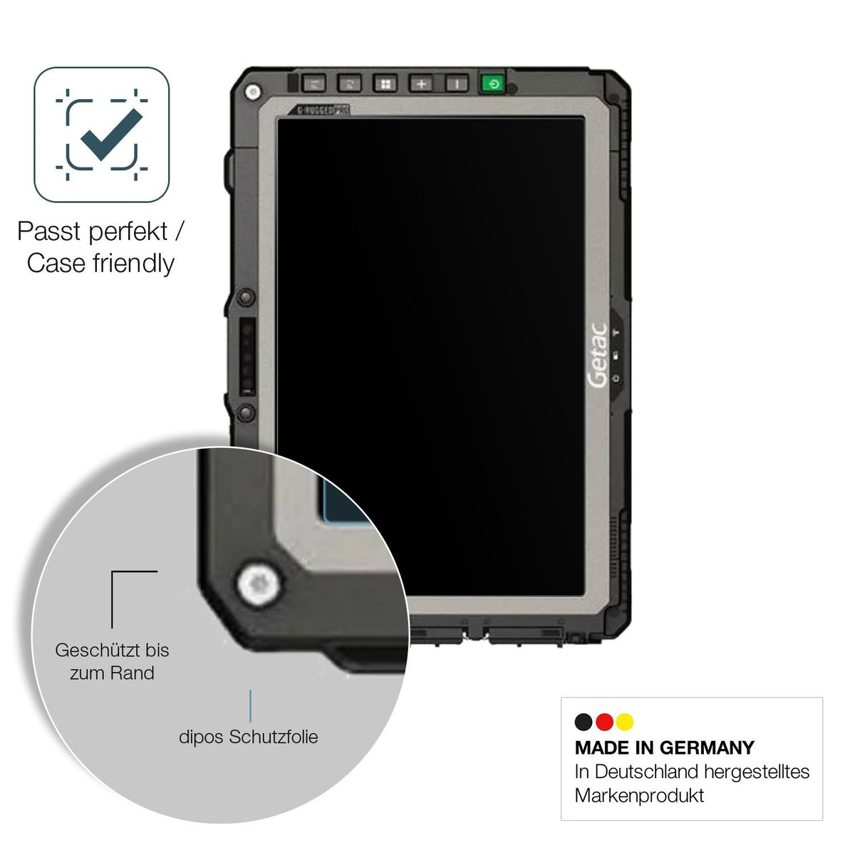 2x Screen Protector for Getac UX10 G3 matte Flexible Glass 9H dipos