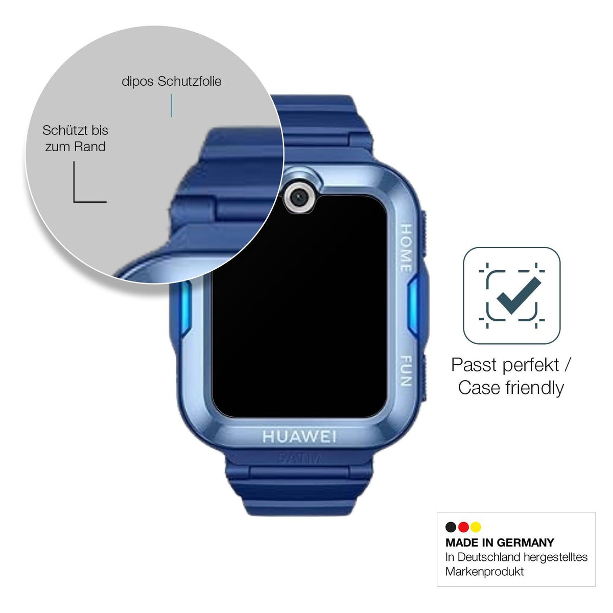 2x Screen Protector for Huawei Kids Watch 5X matte Flexible Glass 9H dipos