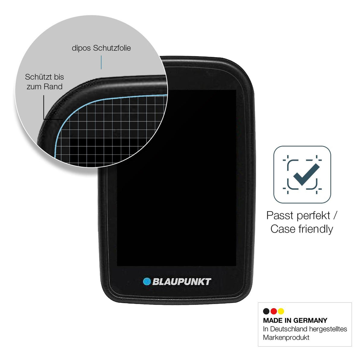 2x Screen Protector for Blaupunkt Motopilot 35 matte Flexible Glass 9H dipos