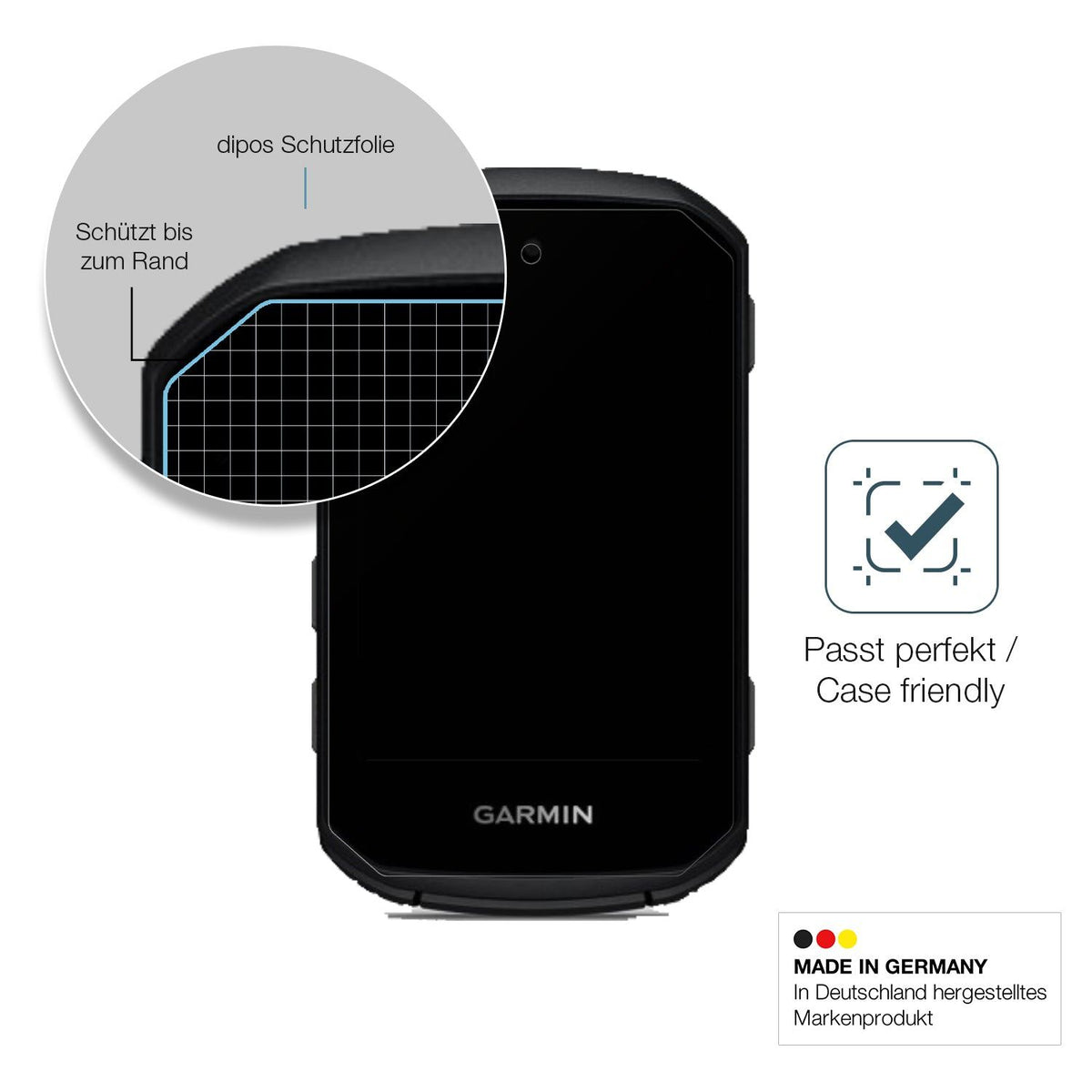 2x Screen Protector for Garmin Edge 550 matte Flexible Glass 9H dipos