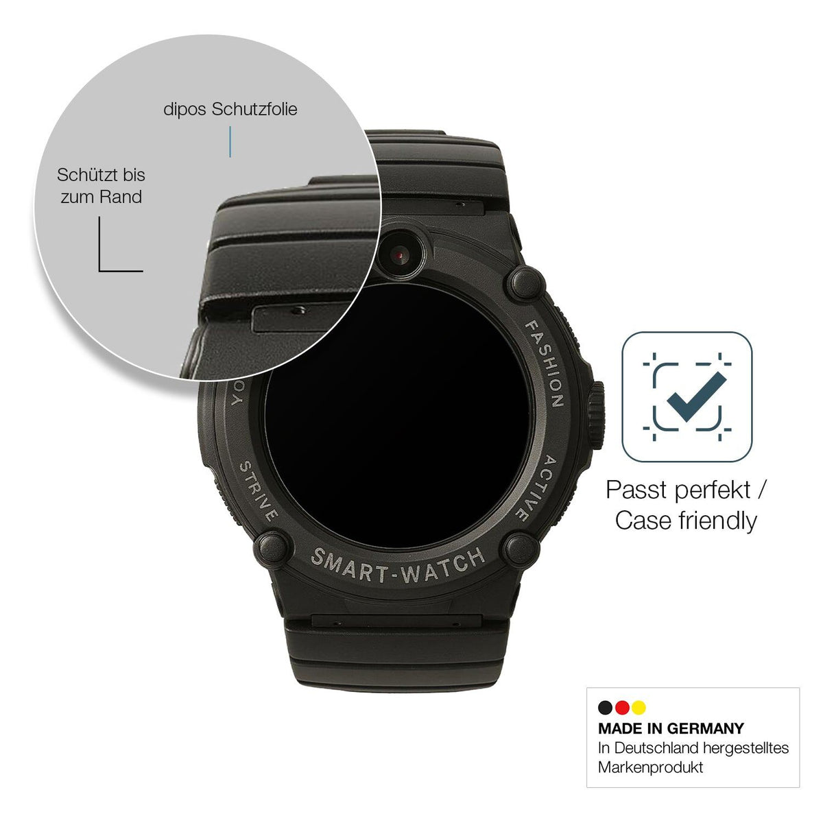 2x Screen Protector for Watchmark GPS Watch Kids matte Flexible Glass 9H dipos