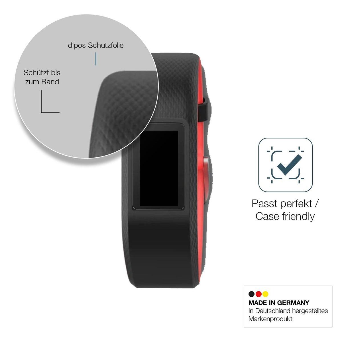 2x Screen Protector for Garmin Vivosport matte Flexible Glass 9H dipos