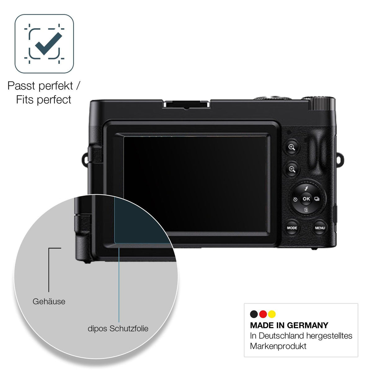 2x Screen Protector for CAMKORY DC101 matte Flexible Glass 9H dipos