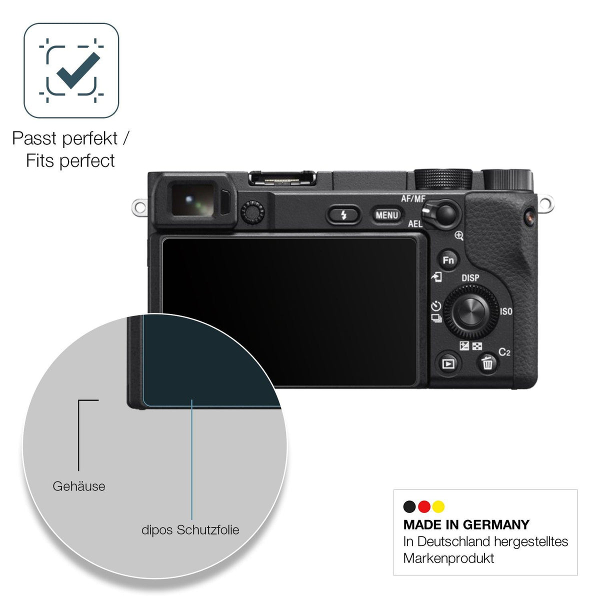2x Screen Protector for Sony Alpha 6400A matte Flexible Glass 9H dipos