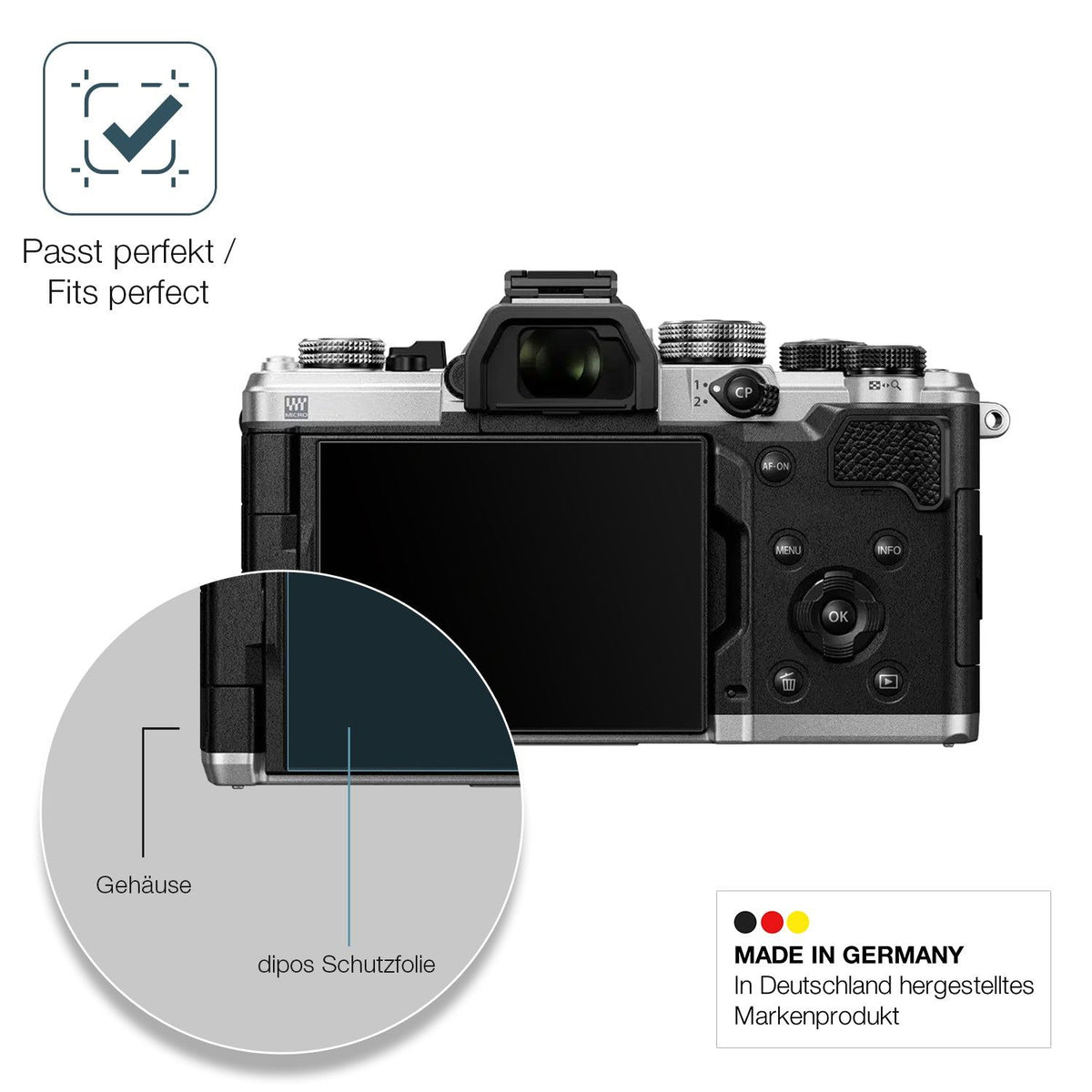 2x Screen Protector for OM System OM-3 matte Flexible Glass 9H dipos