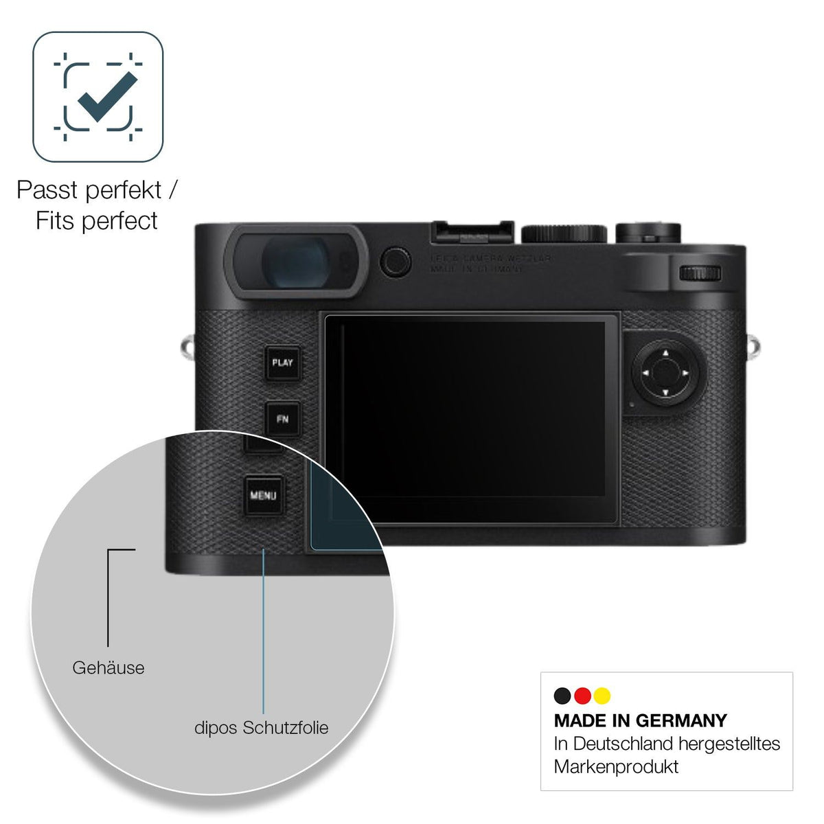 2x Screen Protector for Leica M EV1 matte Flexible Glass 9H dipos