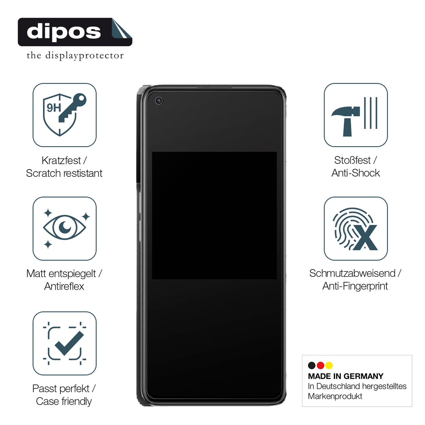 Displayschutz hergestellt in Deutschland, höchste Qualität made in Germany