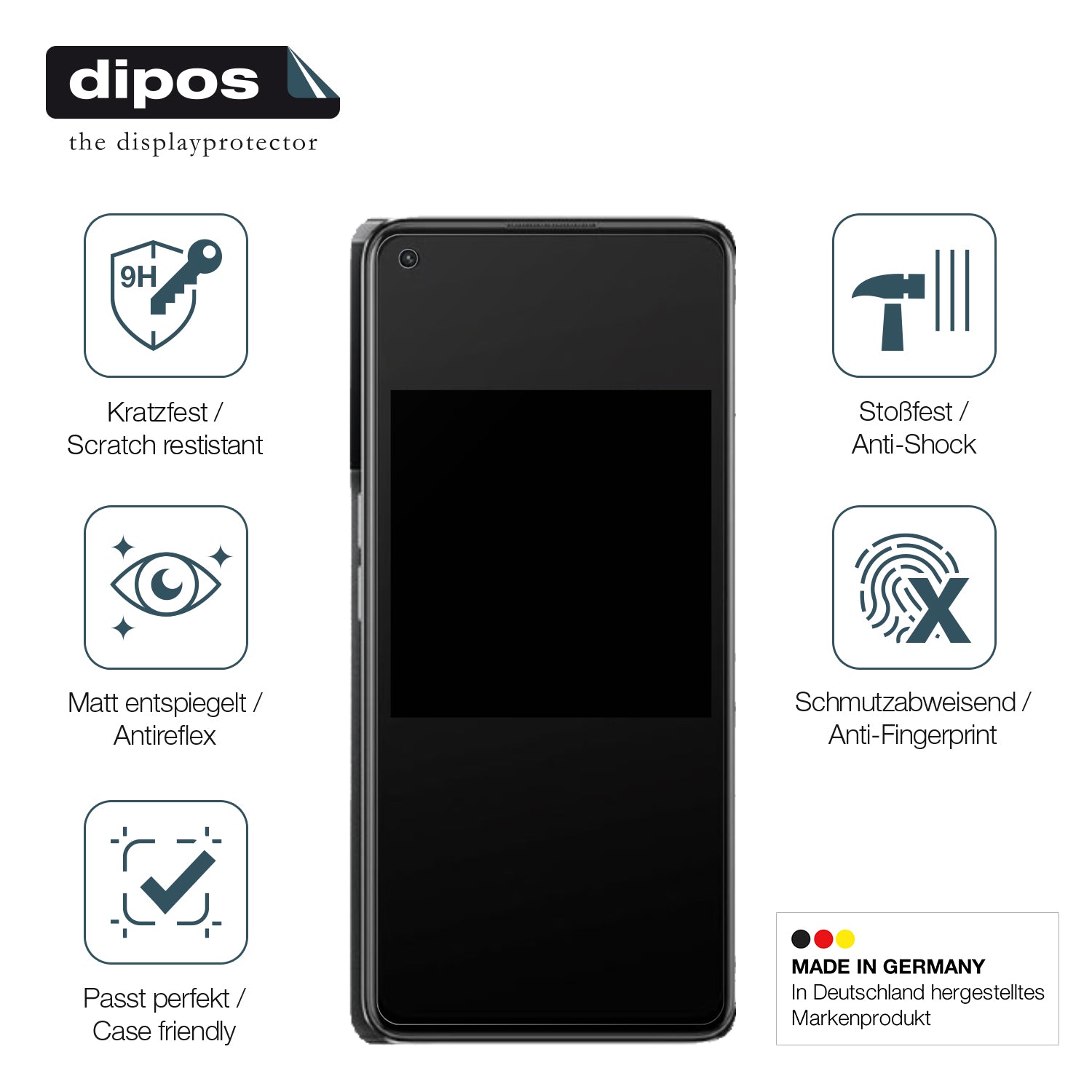 Displayschutz hergestellt in Deutschland, höchste Qualität made in Germany