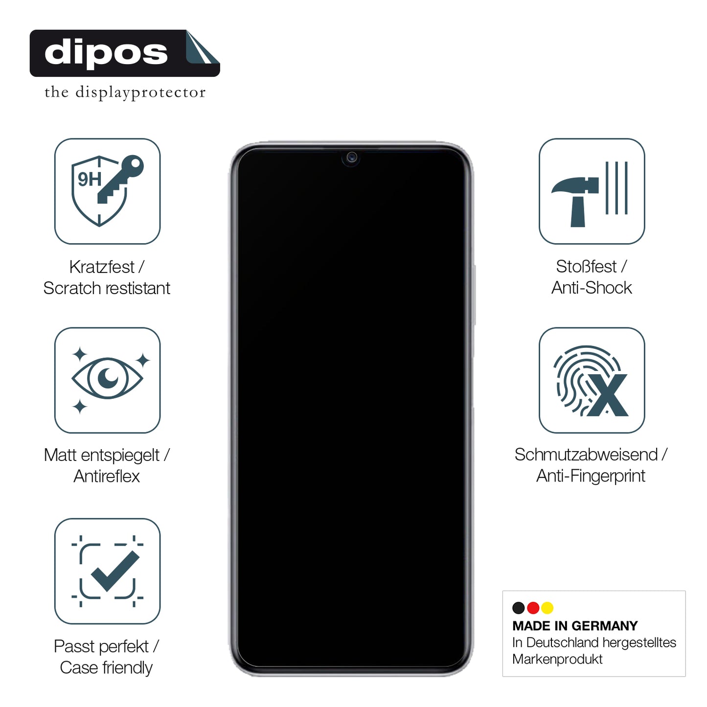 Displayschutz hergestellt in Deutschland, höchste Qualität made in Germany