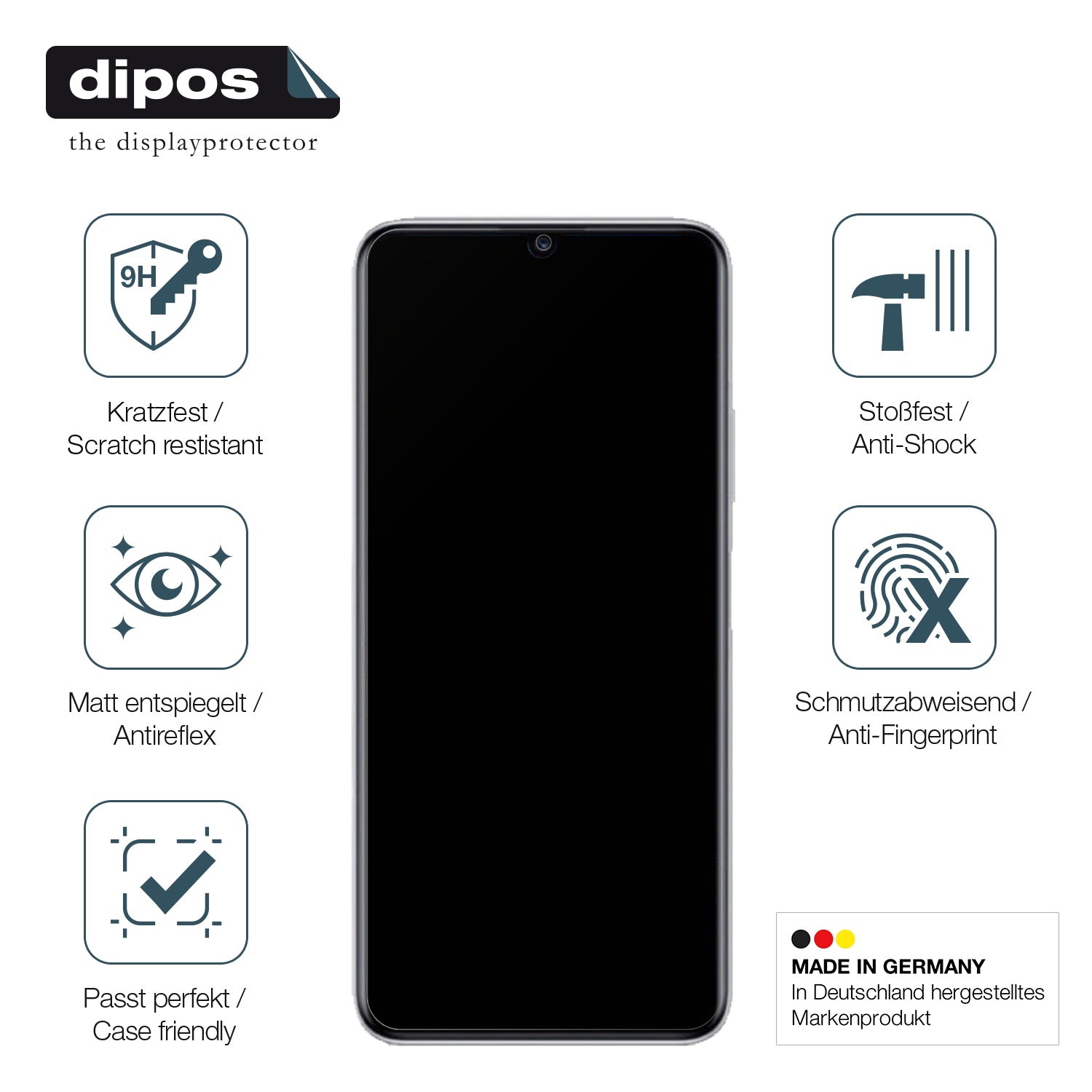 Displayschutz hergestellt in Deutschland, höchste Qualität made in Germany
