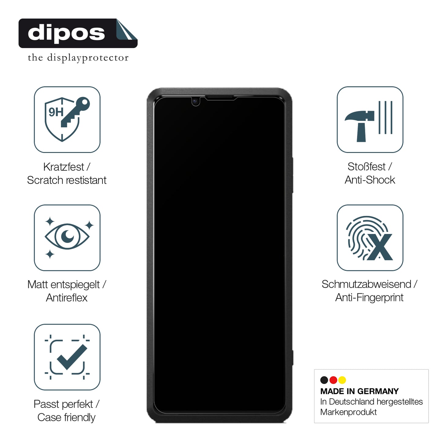Displayschutz hergestellt in Deutschland, höchste Qualität made in Germany