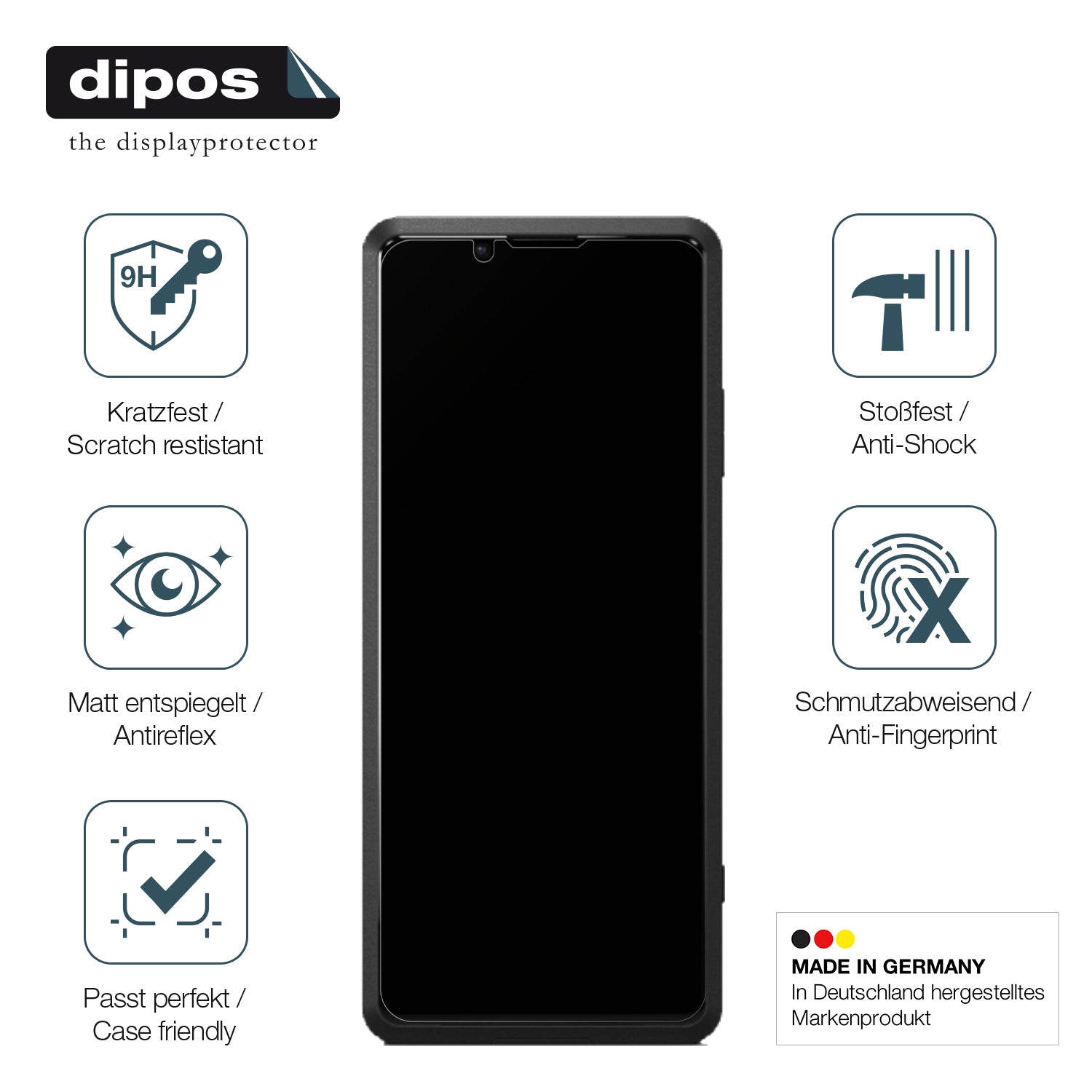Displayschutz hergestellt in Deutschland, höchste Qualität made in Germany