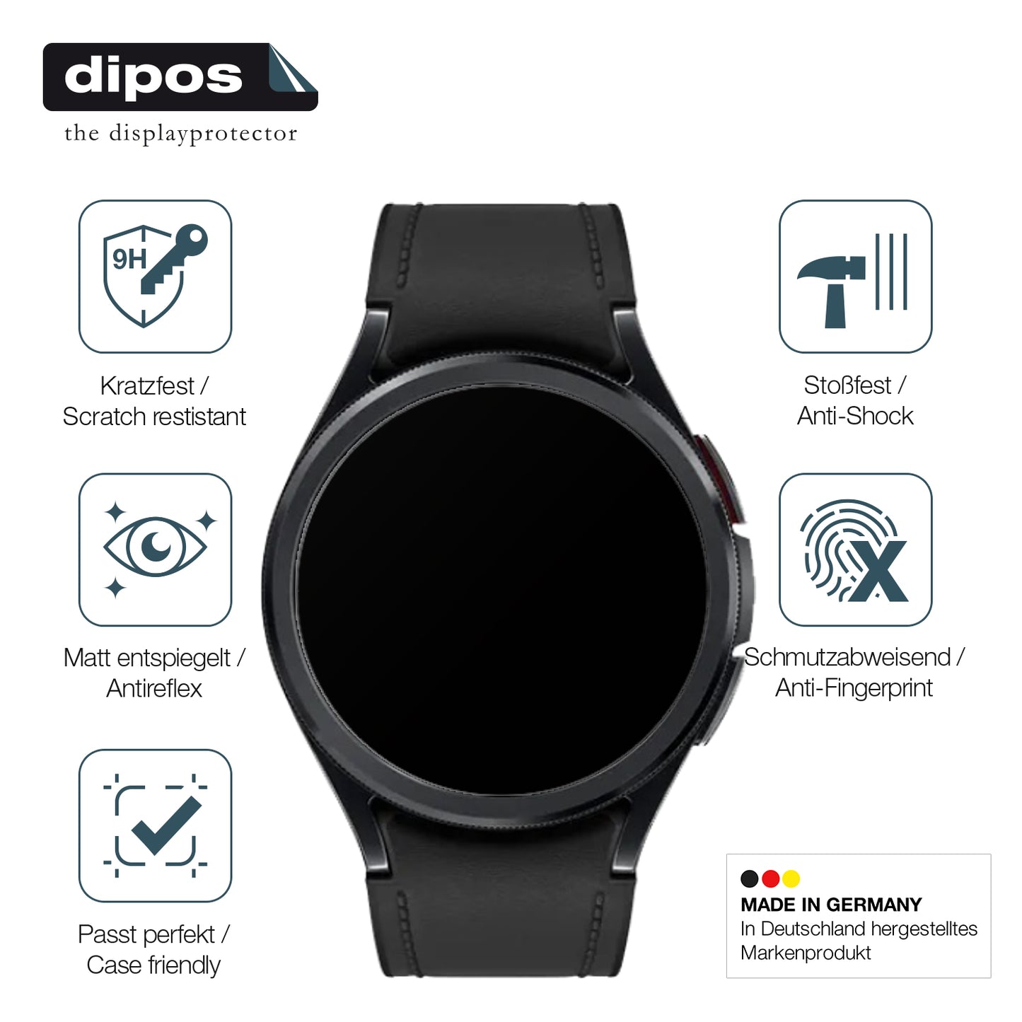 2x 9H Schutzfolie matt für Samsung Galaxy Watch 6 Classic (43mm) Panzerfolie