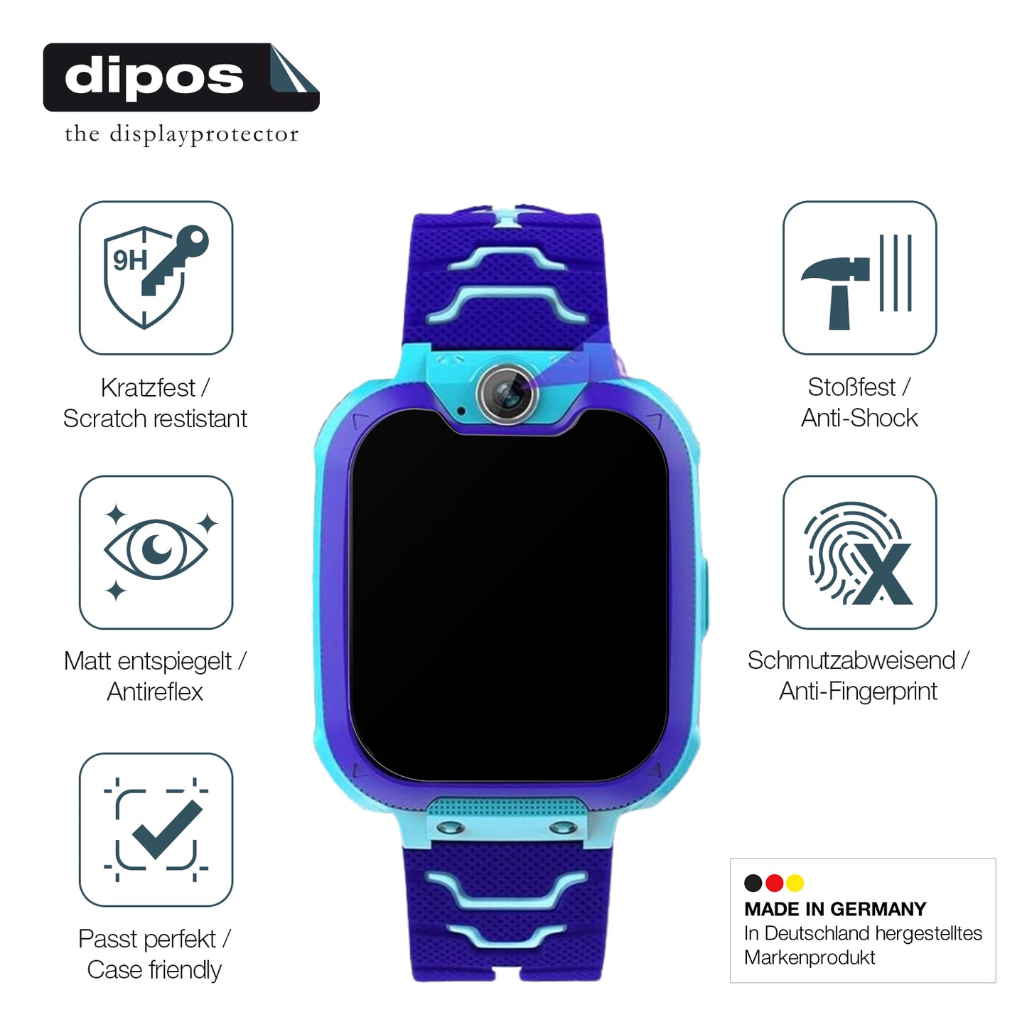 2x 9H Schutzfolie matt für Jubunrer Bleu Kids Smartwatch Panzerfolie