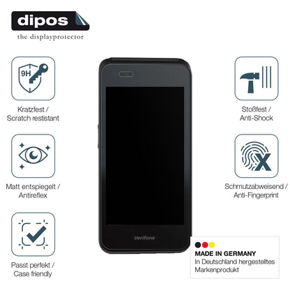 2x Screen Protector for Verifone Carbon Mobile 5 matte Flexible Glass 9H dipos