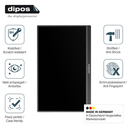 2x Screen Protector for Arzopa Z1RC 16 Zoll matte Flexible Glass 9H dipos