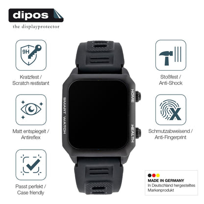 2x Screen Protector for Watchmark Kardiowatch FOCUS matte Flexible Glass 9H