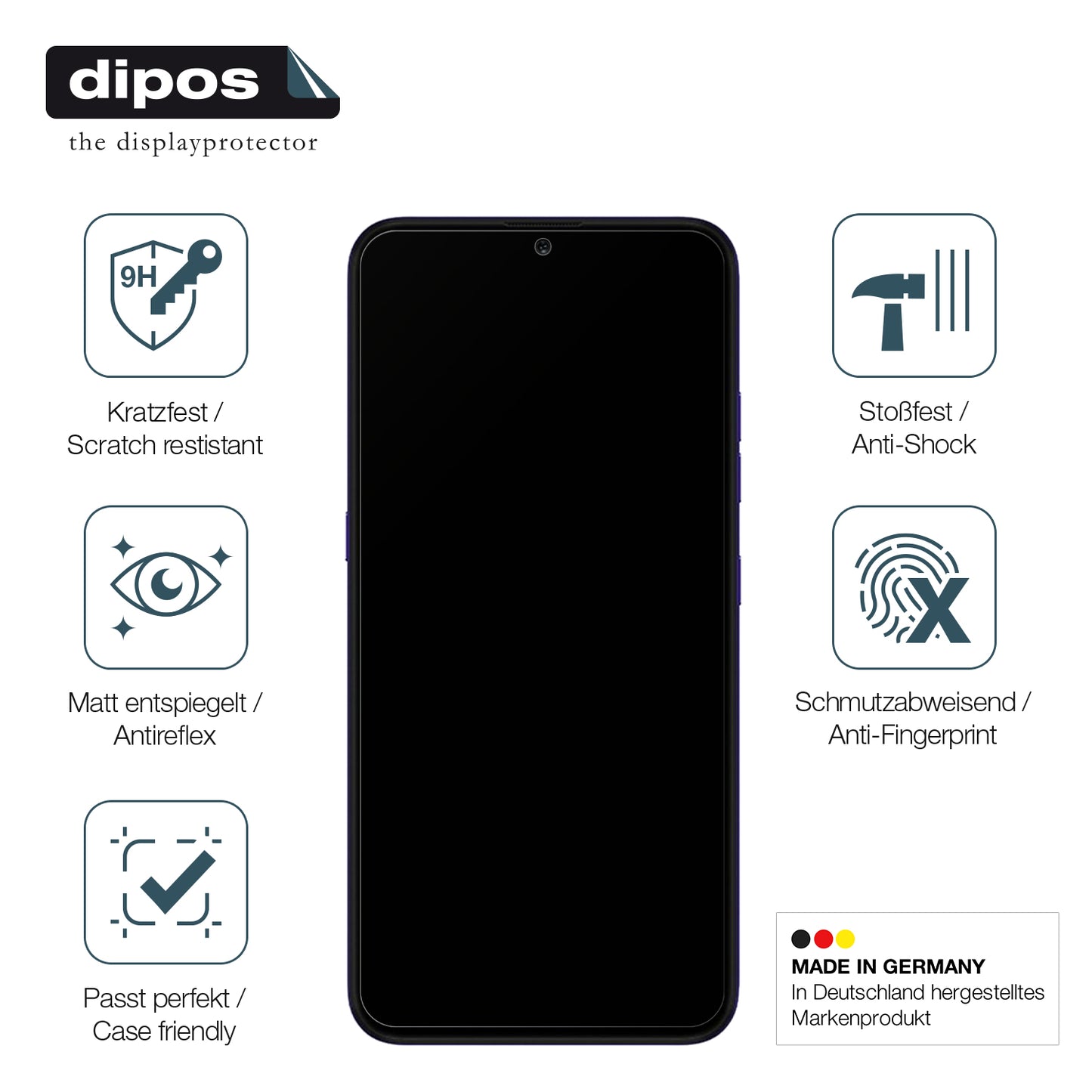 Displayschutz hergestellt in Deutschland, höchste Qualität made in Germany