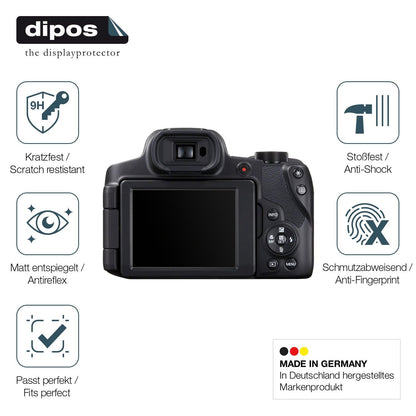 2x Screen Protector for Canon Powershot SX70 HS matte Flexible Glass 9H dipos