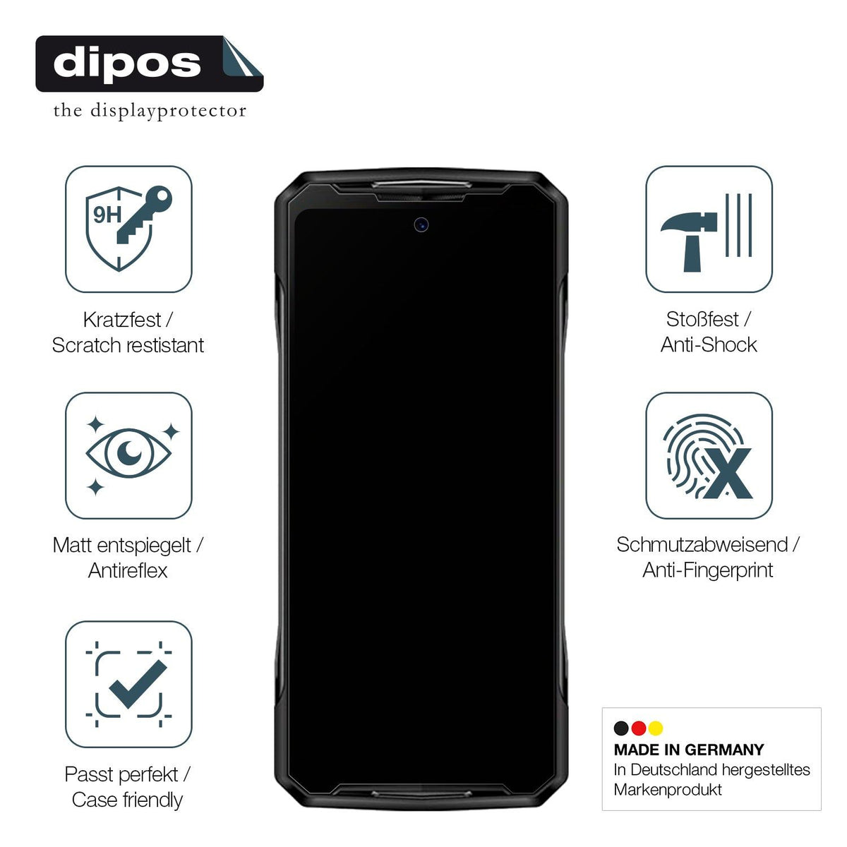 2x Screen Protector for Doogee DK10 matte Flexible Glass 9H dipos