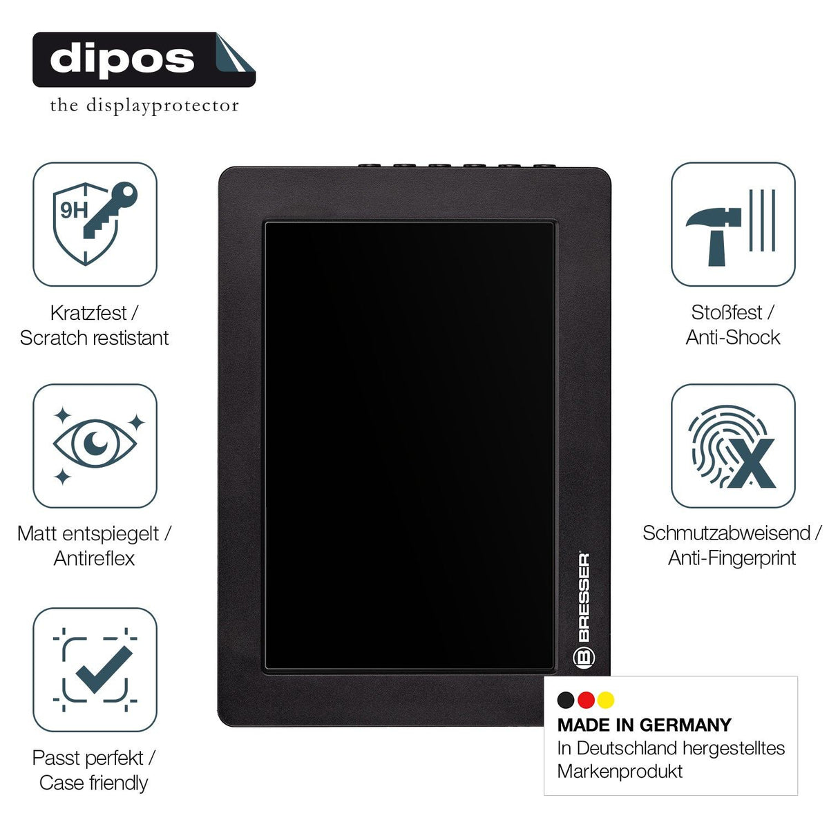 dipos 2x 9H Matte Screen Protector for Bresser MeteoTemp Baro HZ