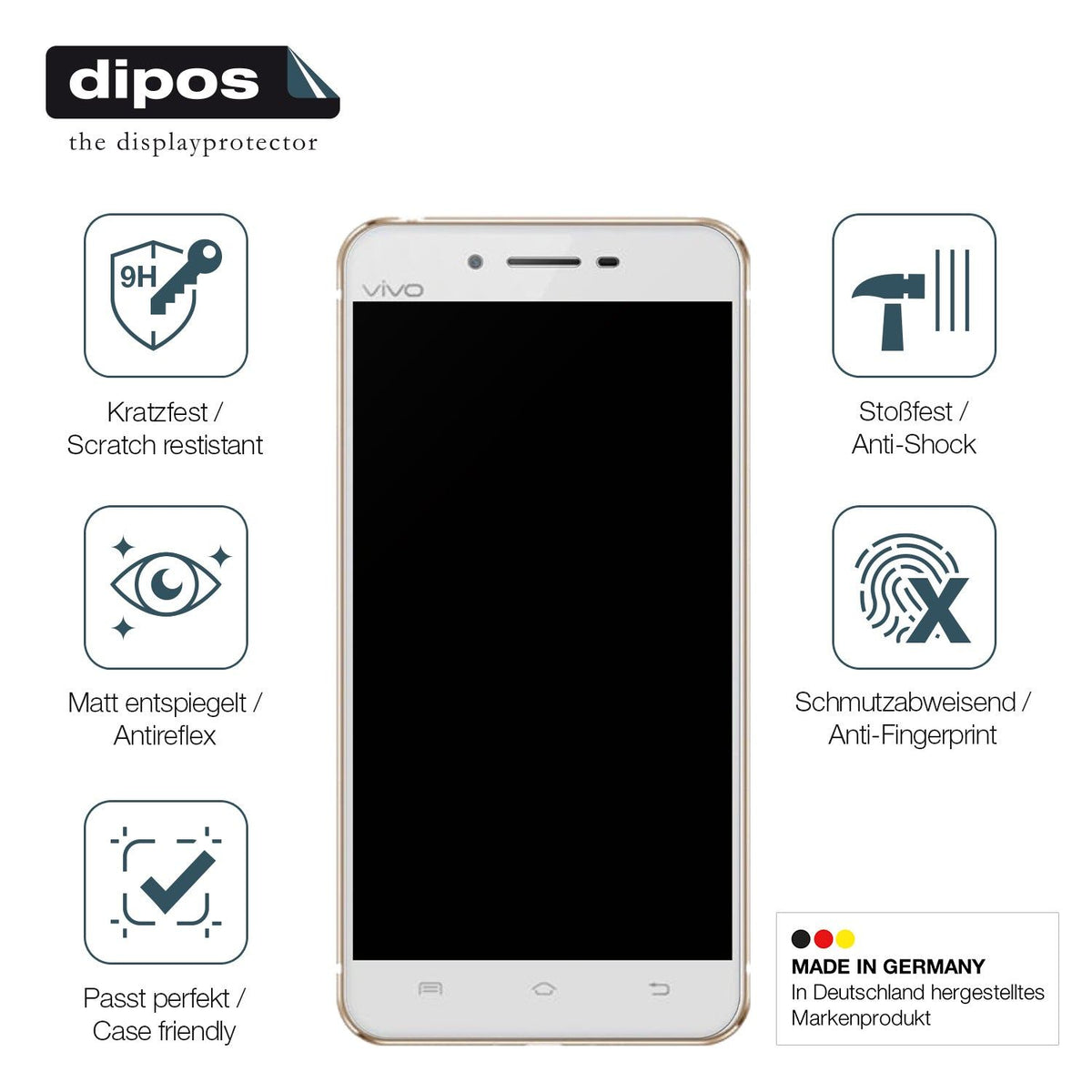 2x Screen Protector for Vivo X6A matte Flexible Glass 9H dipos